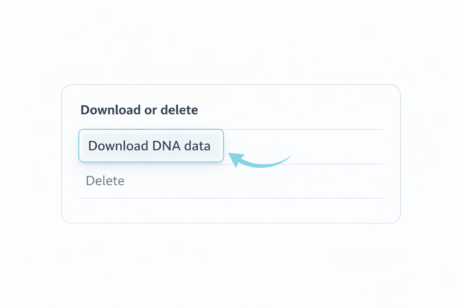 Ancestry: Download or delete section with Download DNA data button